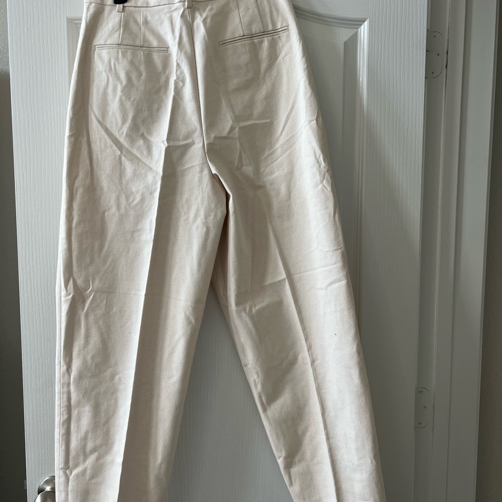 NWT Tory Burch Canvas pleated trouser size 10 - Picture 2 of 4